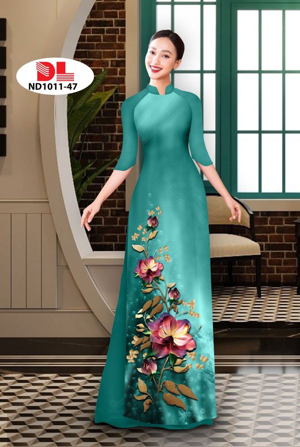 Vải Áo Dài Hoa In 3D AD ND1011 16